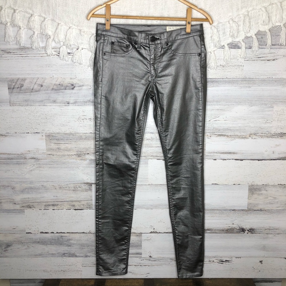 Rag & Bone metallic jean skinny legging